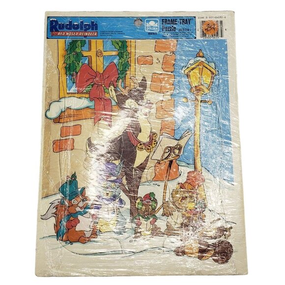 Vintage Rudolph the Red Nosed Reindeer 1989 Frame Tray Puzzle - Picture 1 of 4